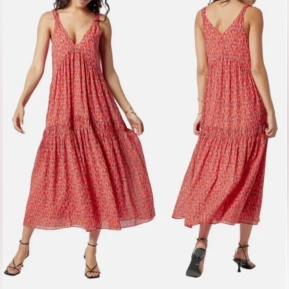 Joie Dresses & Skirts - Joie Tea Rose Ikat Boho Tiered Maxi Dress L NWT